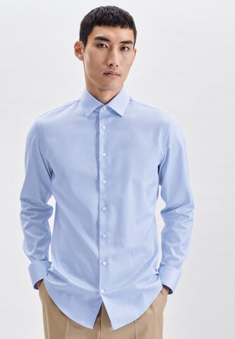 Coupe slim Chemise business SEIDENSTICKER en bleu : devant