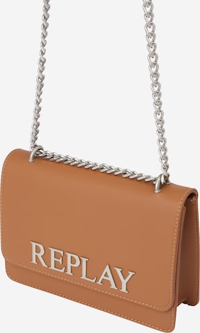 REPLAY Чанта за през рамо тип преметка в кафяво: отпред