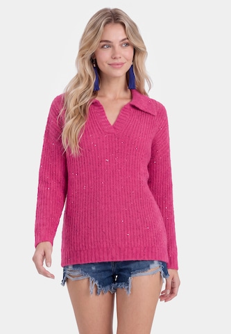 Pull-over IZIA en rose : devant