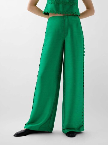 Wide Leg Pantalon Scalpers en vert : devant