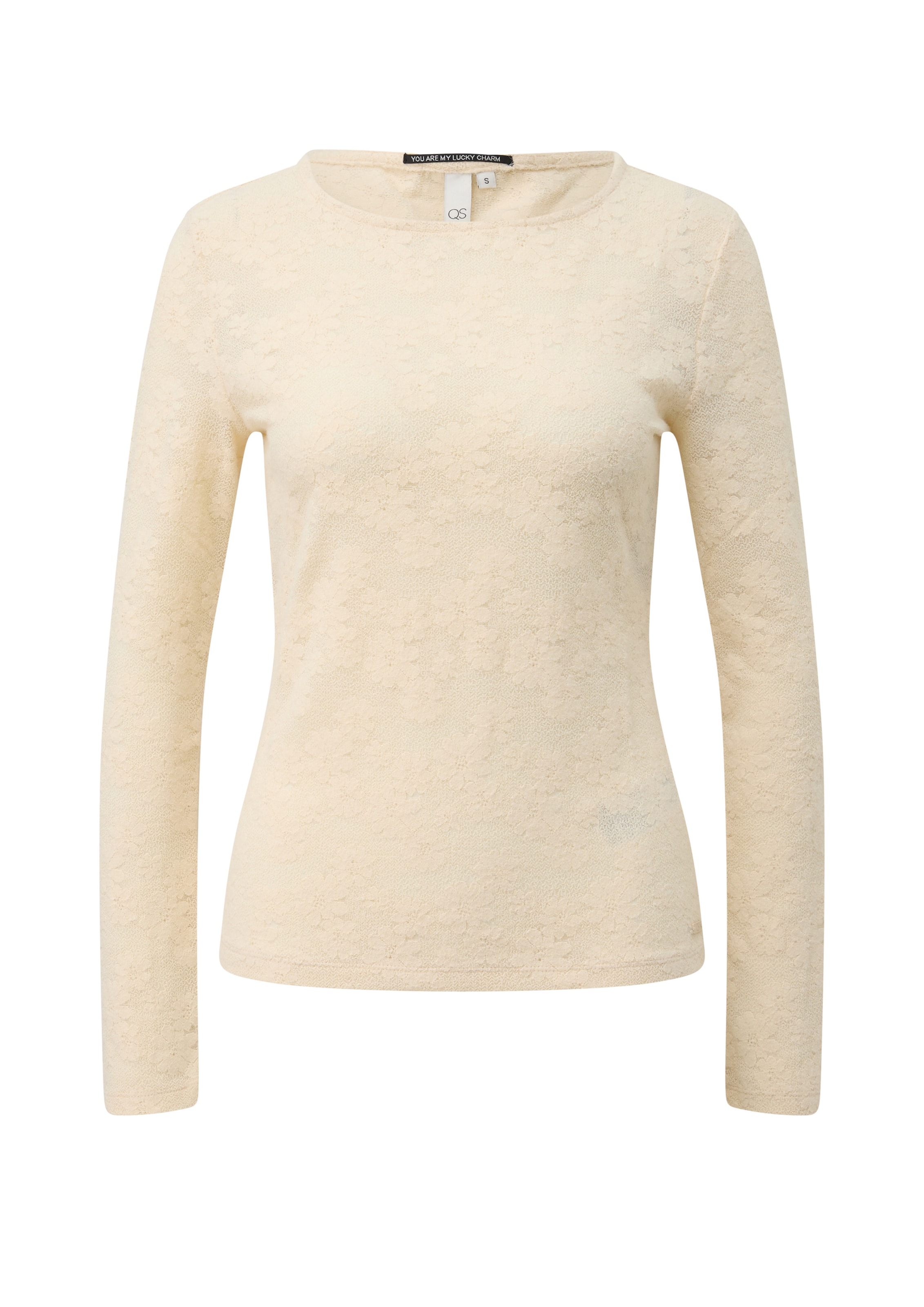T-shirt QS en beige : devant