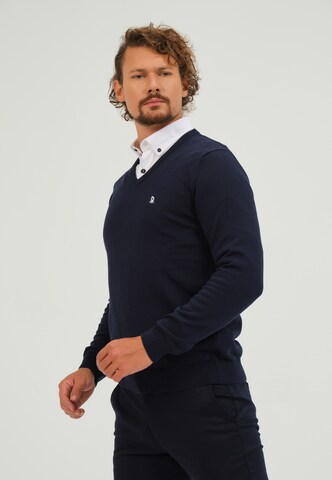 Pull-over Giorgio di Mare en bleu