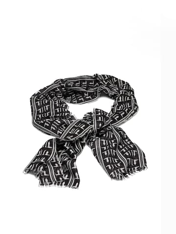 Sciarpa 'Sciarpa Uomo Cotone 100% Stampa Geometrica e 175x48cm' di Trussardi in nero: frontale