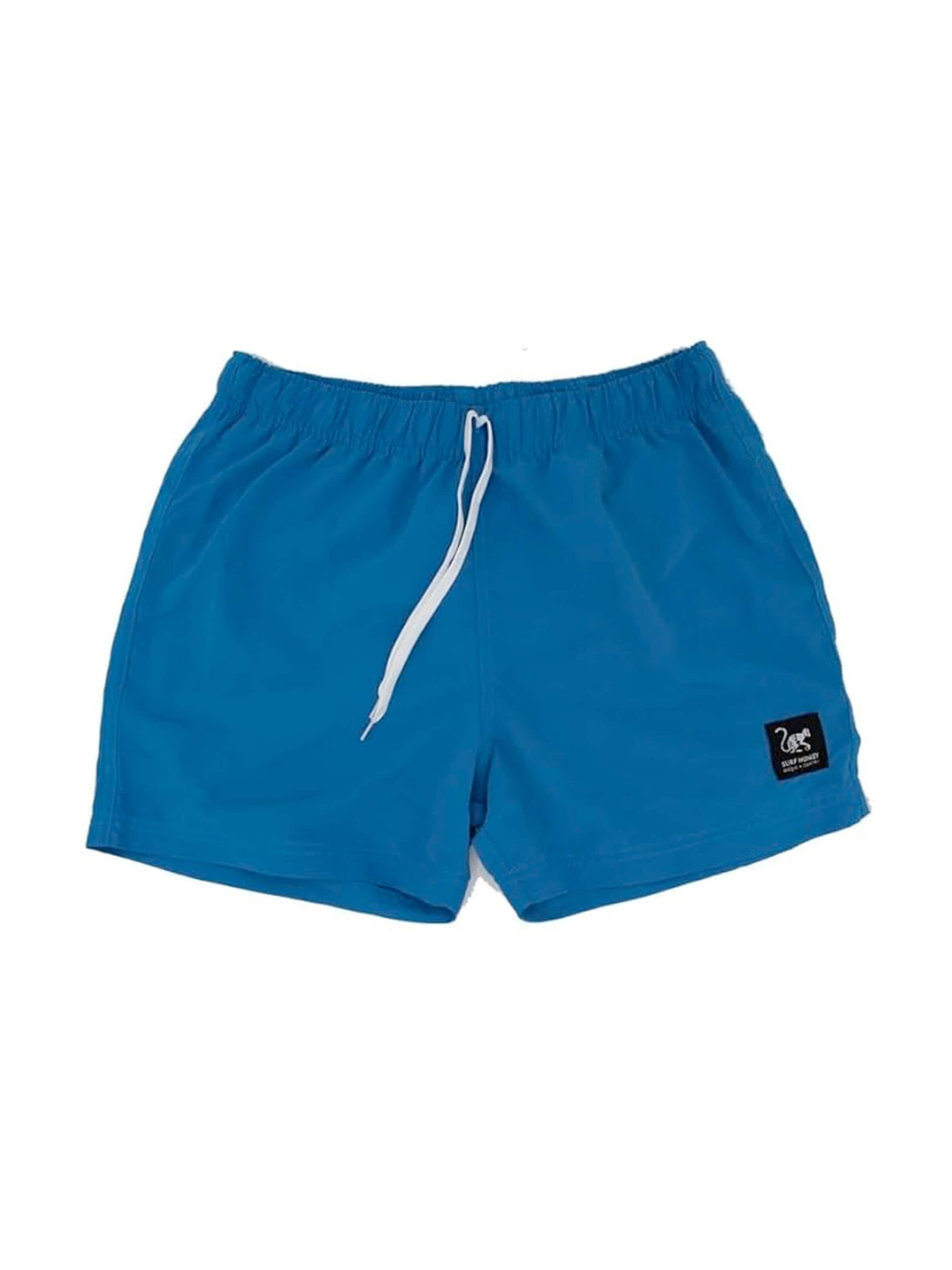 Surf Monkey Swimming Trunks in Blue: front