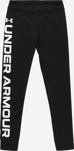 UNDER ARMOUR Skinny Workout Pants in Black: front