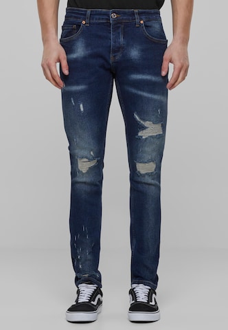 2Y Premium Skinny Jeans in Blauw: voorkant