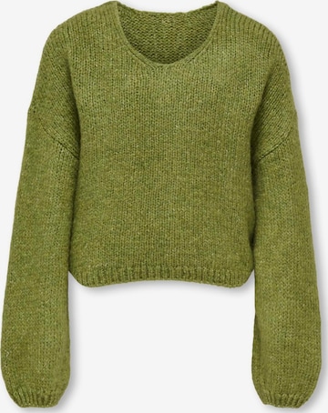 KIDS ONLY GIRL Pullover 'Strickpullover V-Ausschnitt Kogdinea' in Grün: Vorderseite