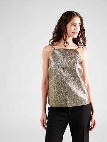 Top di Abercrombie & Fitch in oro: frontale