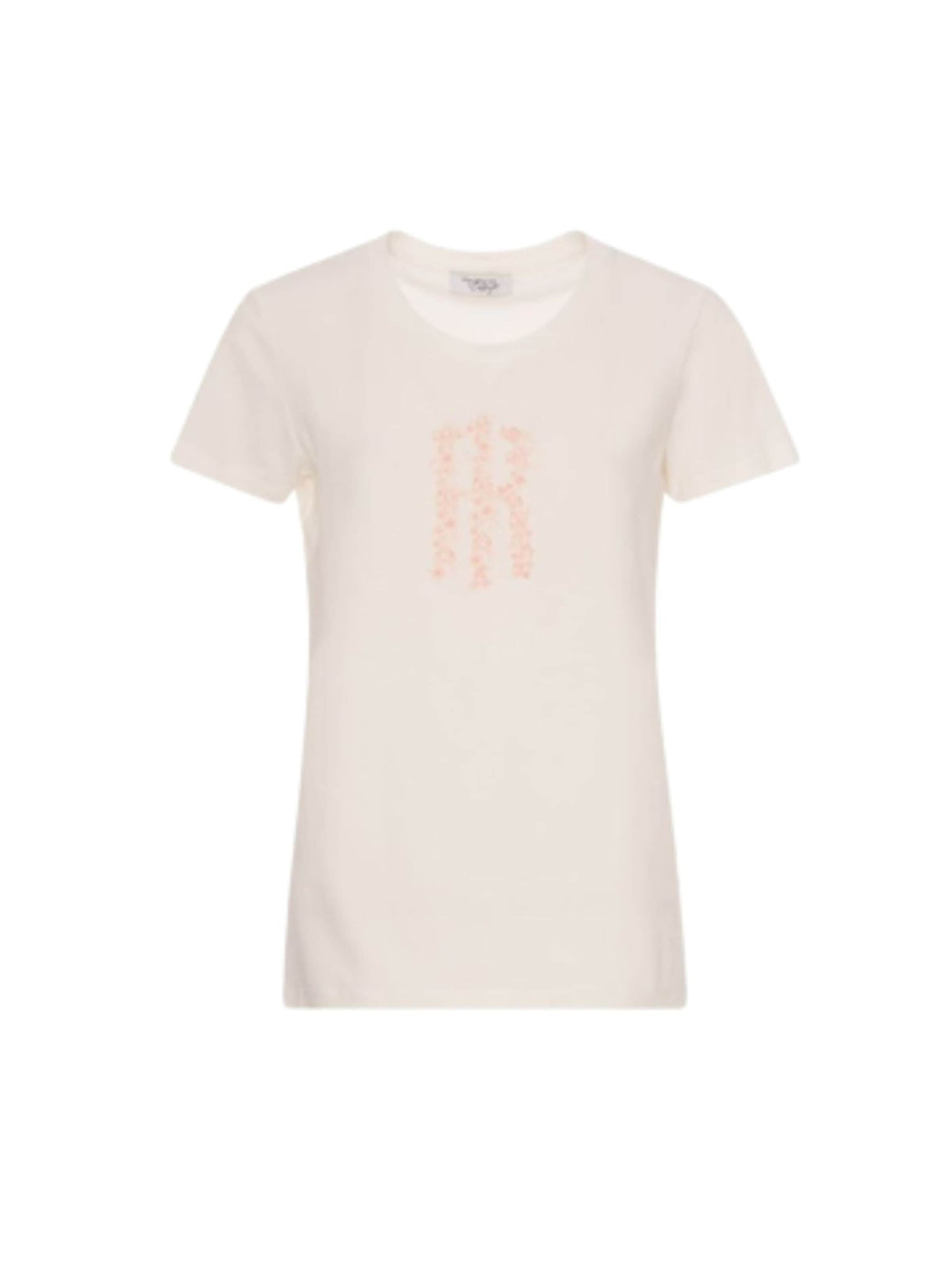 T-shirt 'Embellished logo T-shirt' Fracomina en beige : devant