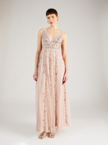 LACE & BEADS Avondjurk 'Maeve' in Lila: voorkant