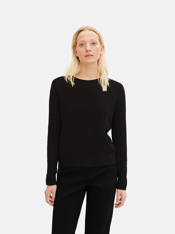 TOM TAILOR Sweater in Black: front