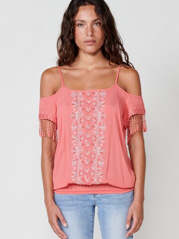 Camicia da donna di KOROSHI in arancione: frontale