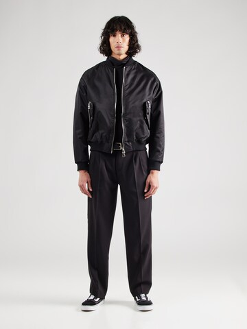 JACK & JONES Loose fit Pleated Pants 'JPSTKARL JULIAN' in Black