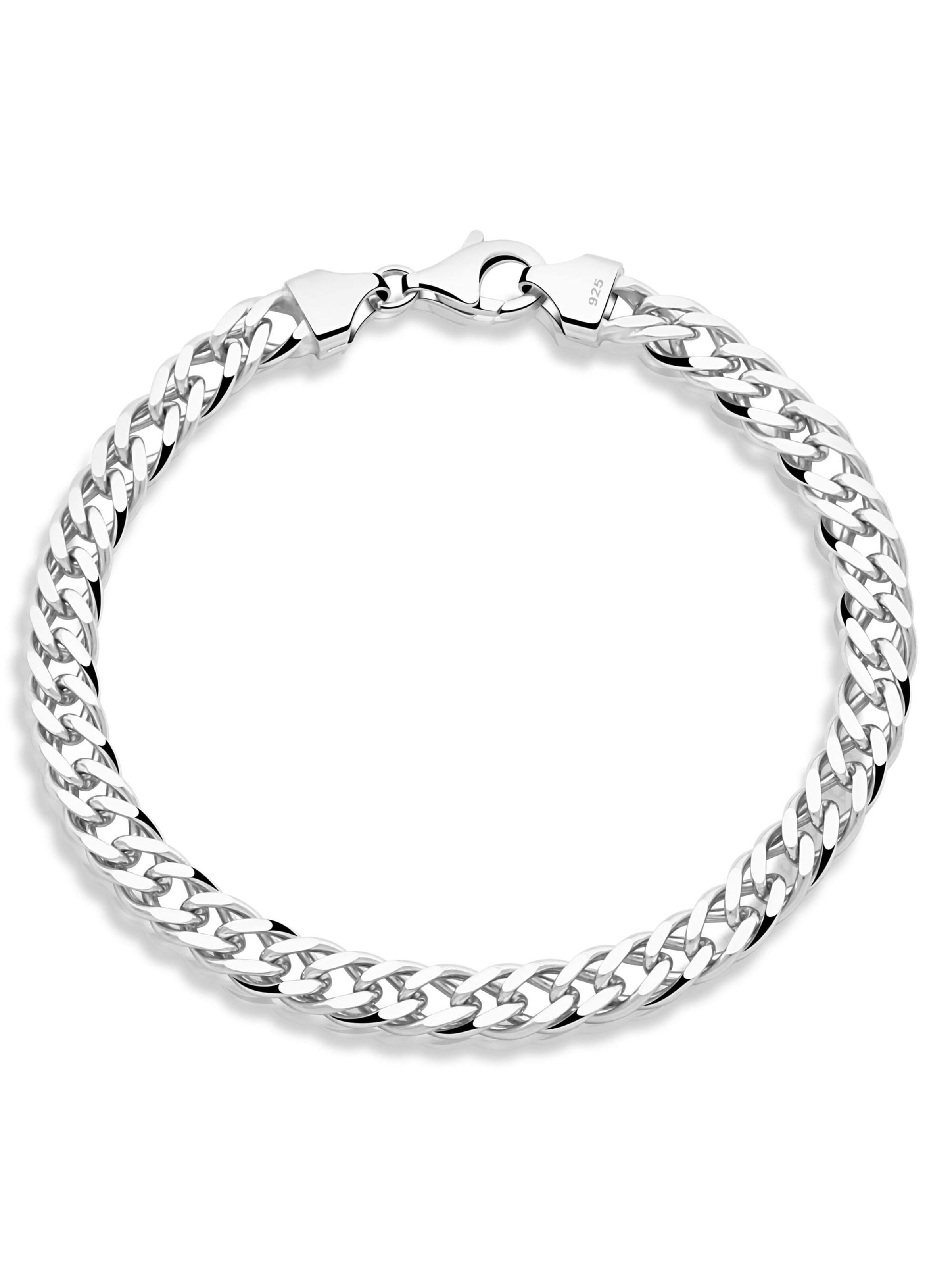 Tony Fein Armband 'Doppelpanzer'‌‌‌‌‌‌‌ in Silber: Vorderseite