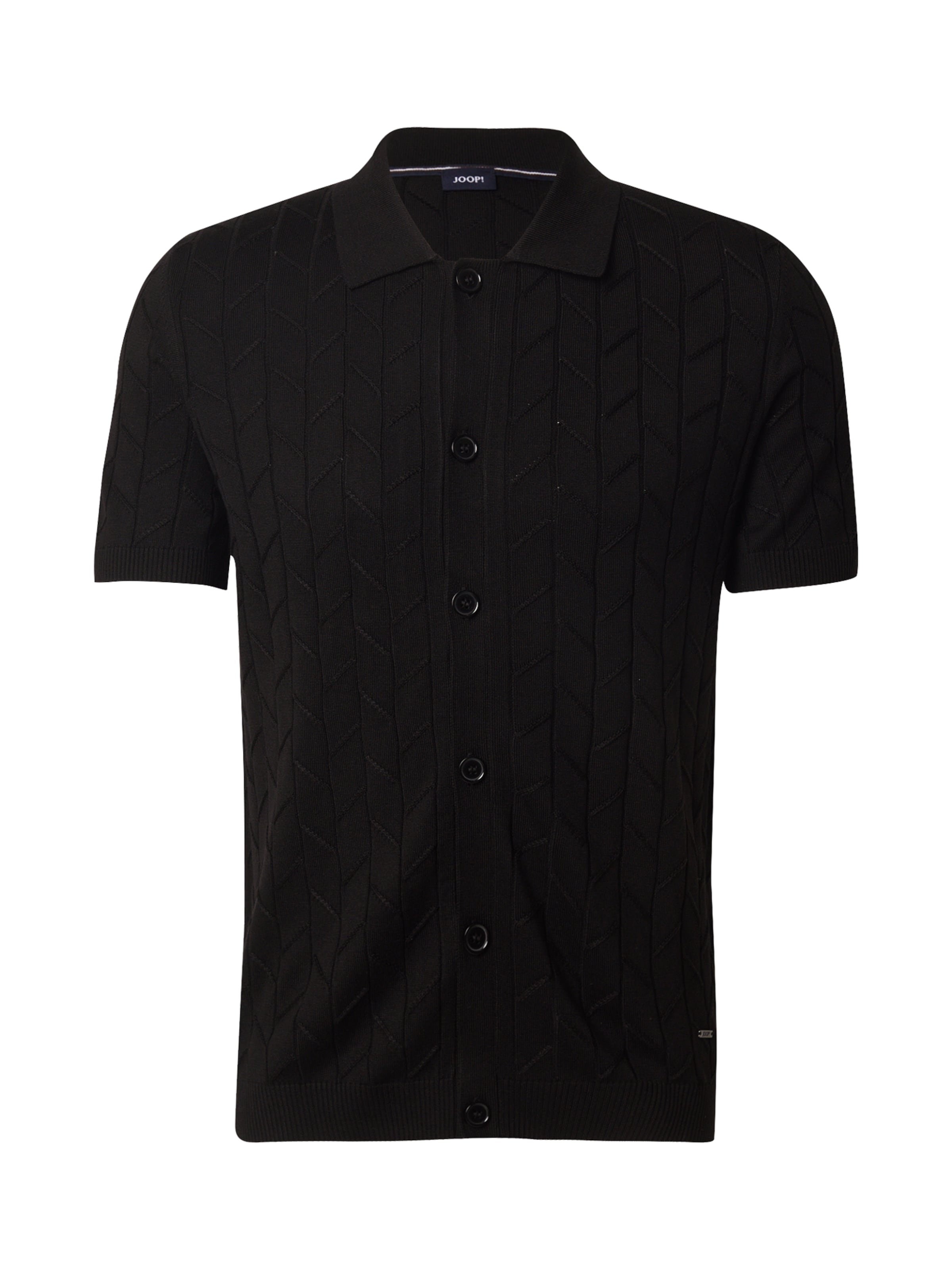 melns JOOP! Adīta jaka 'Kenoro': no priekšpuses