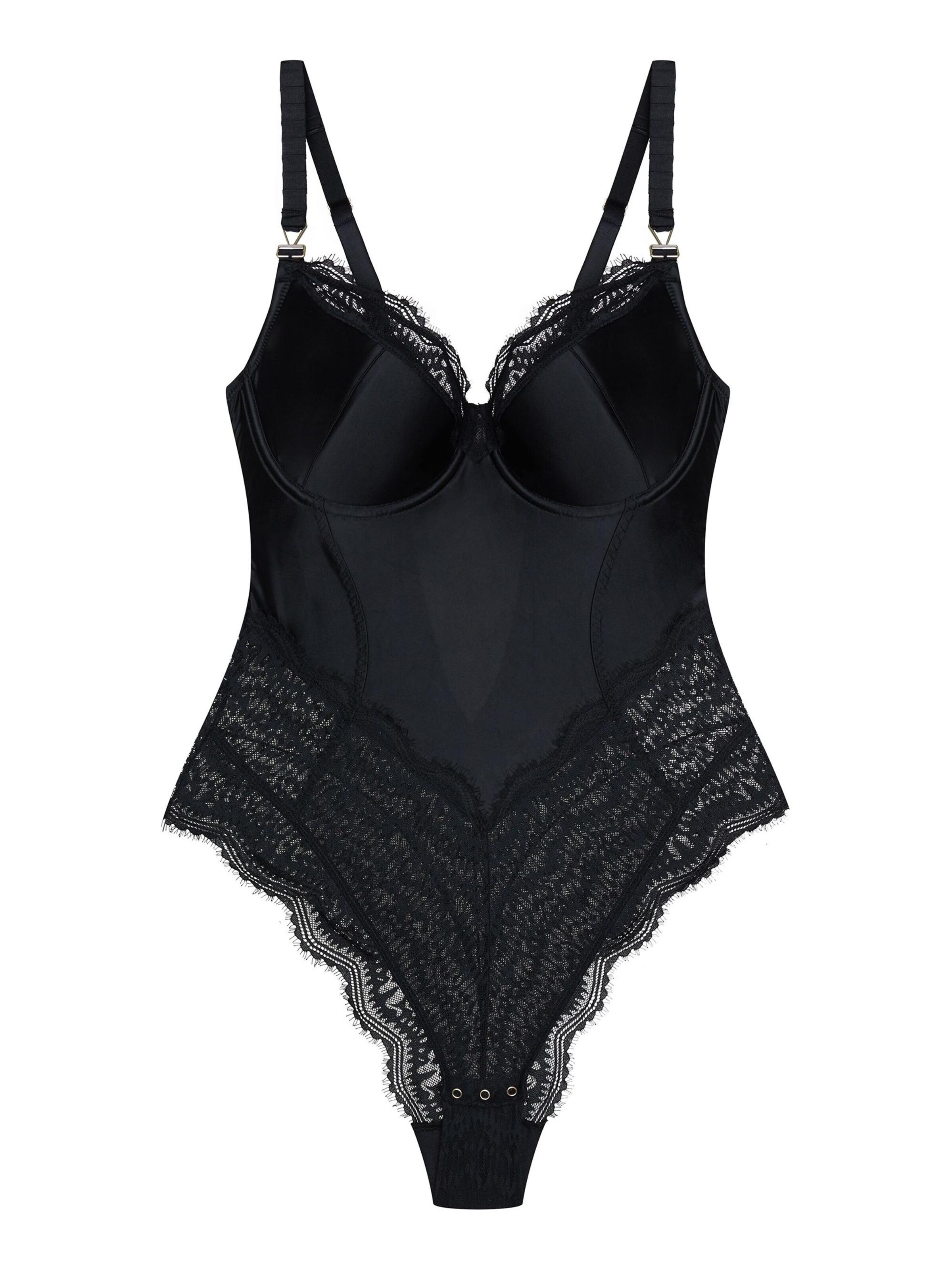 ESOTIQ - Body 'Body Brillant, Satin, Spitze, mit Bügel' en negro