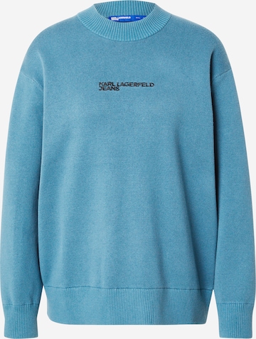 KARL LAGERFELD JEANS Pulover | modra barva: sprednja stran