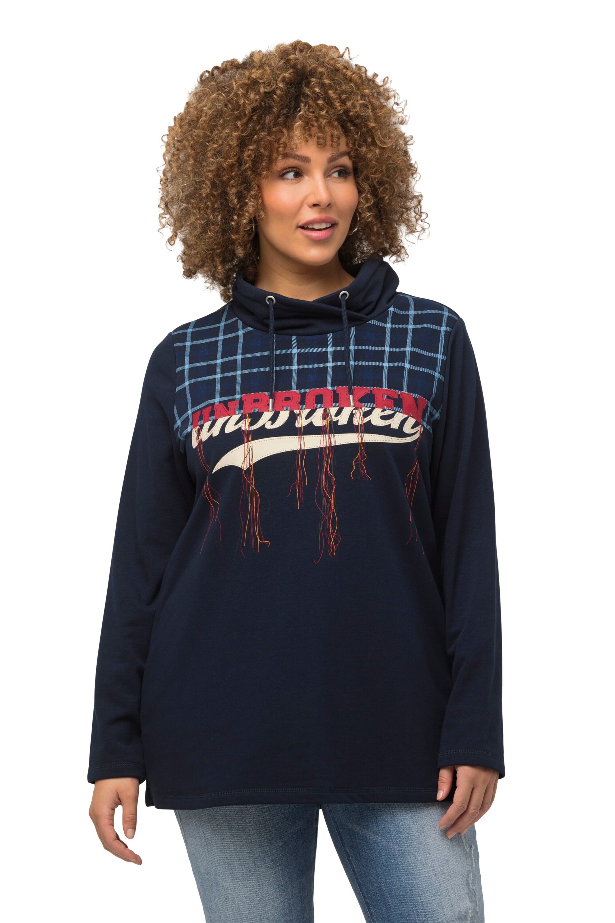 Ulla Popken Sweatshirt in Blue: front