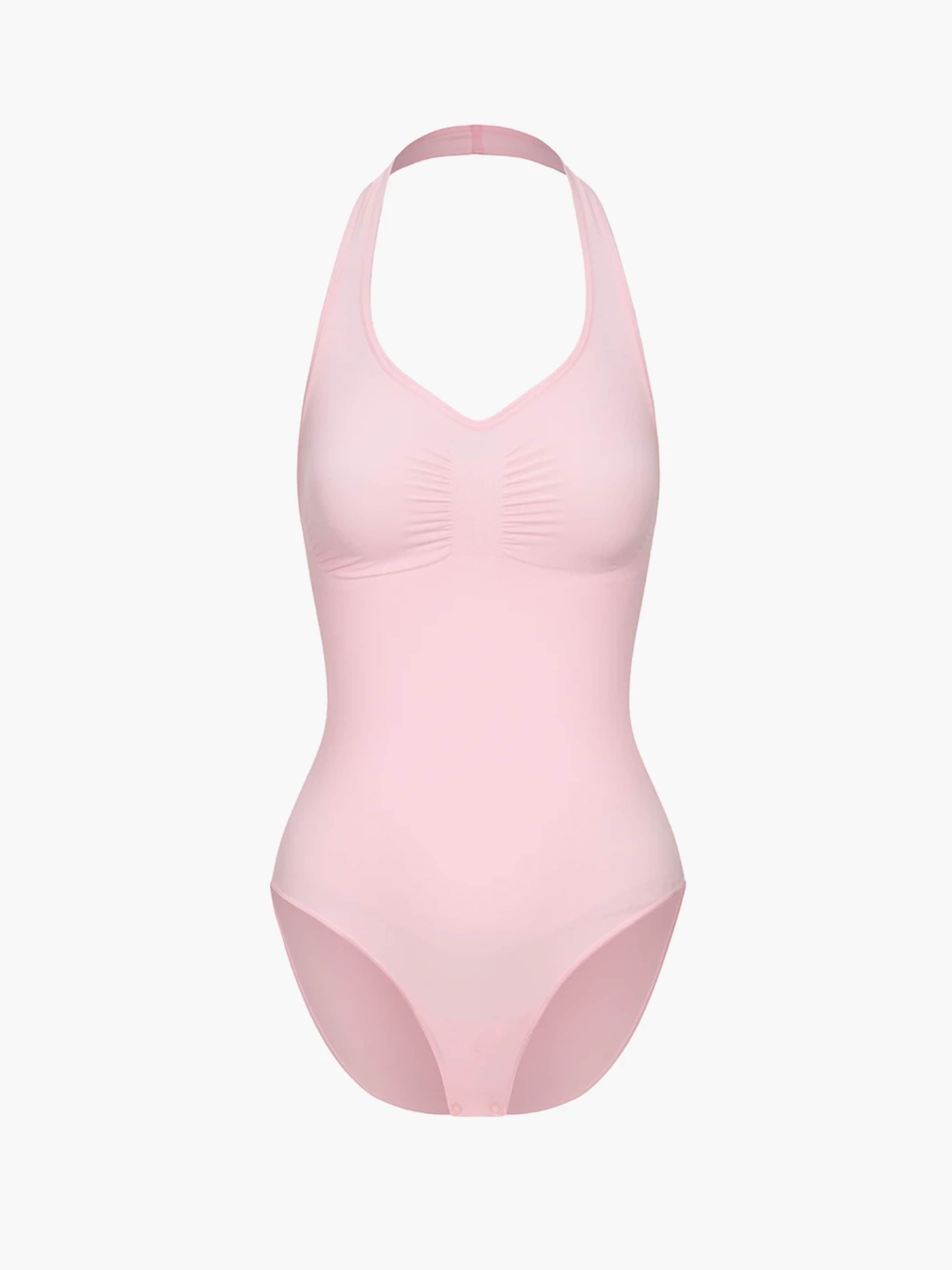 cfab (formerly creamy fabrics) Shapingbody 'Neckholder Bodysuit mit Slip' i rosa: framsida