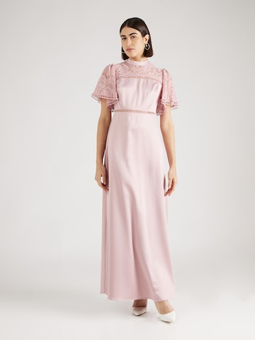 Maya Deluxe Evening Dress in Pink: front