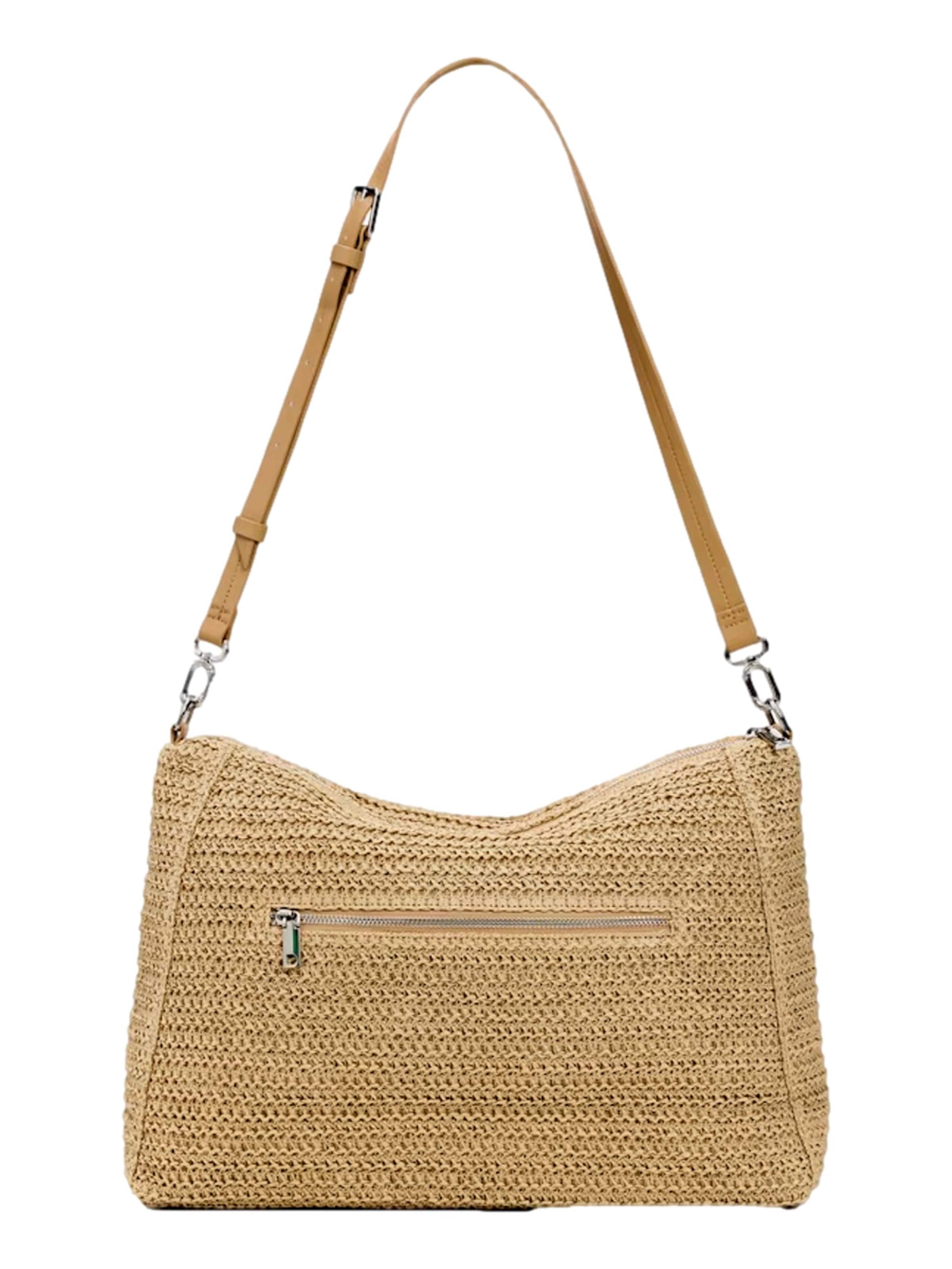 Desigual Håndtaske 'Half Logo Raffia' i beige