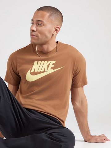 Nike Sportswear Klasický střih Tričko 'ICON FUTURA' – hnědá: přední strana