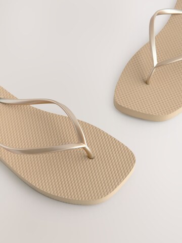 Next T-Bar Sandals in Gold
