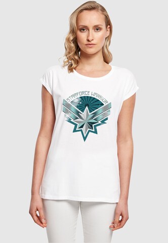 ABSOLUTE CULT T-Shirt 'Captain Marvel - Starforce Warrior' in Weiß: predná strana