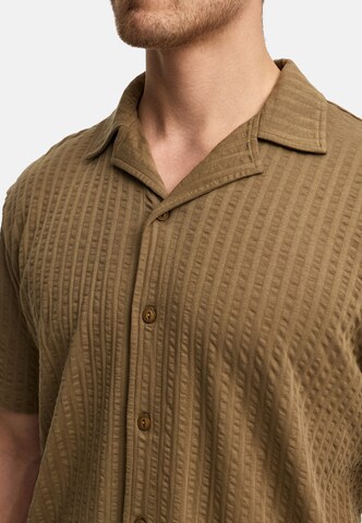 INDICODE JEANS Regular fit Overhemd 'Crepe' in Bruin