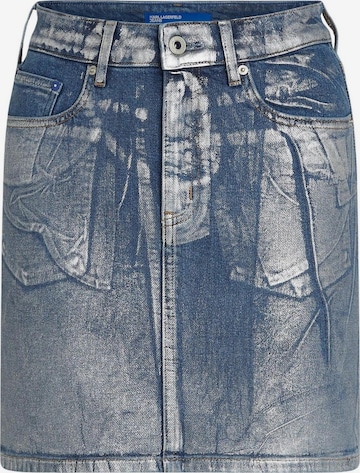 Gonna 'KLJ Hr Coated Dnm Mini Skirt B1W12018' di KARL LAGERFELD JEANS in argento: frontale