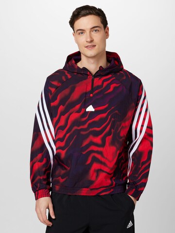 ADIDAS SPORTSWEAR Sport sweatshirt 'Future Icons Allover Print' i röd: framsida