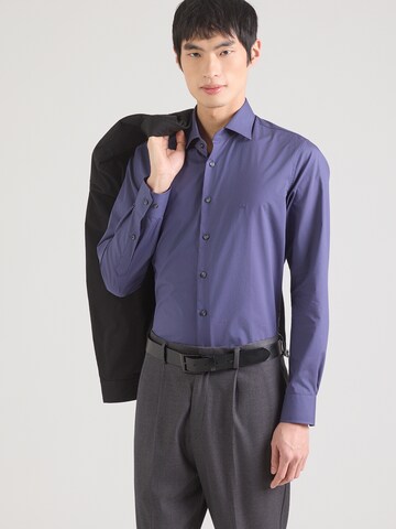 Michael Kors Slim fit Overhemd in Blauw: voorkant