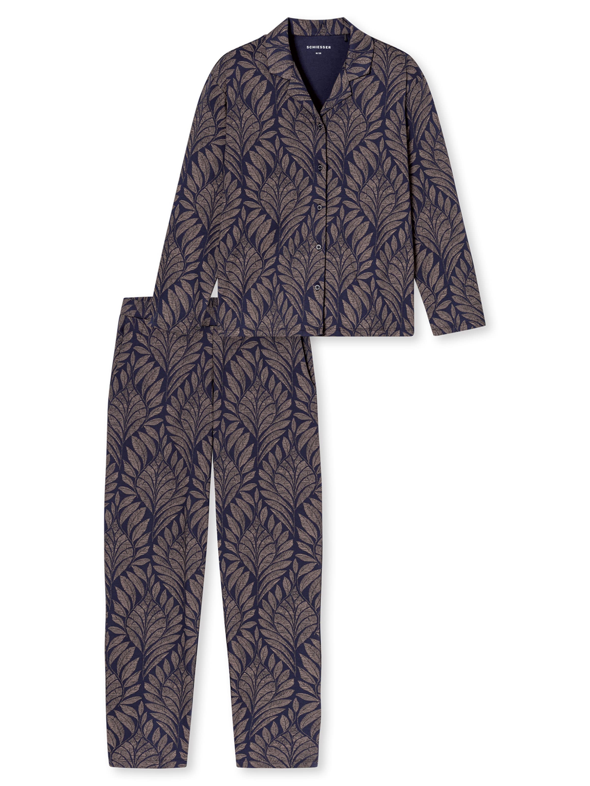 SCHIESSER Pyjama ' Interlock ' in Beige: voorkant
