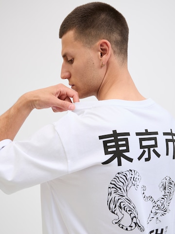 Tricou 'JJMIKO' de la JACK & JONES pe alb