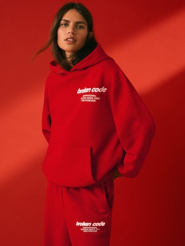 Bershka Sweatshirt i röd