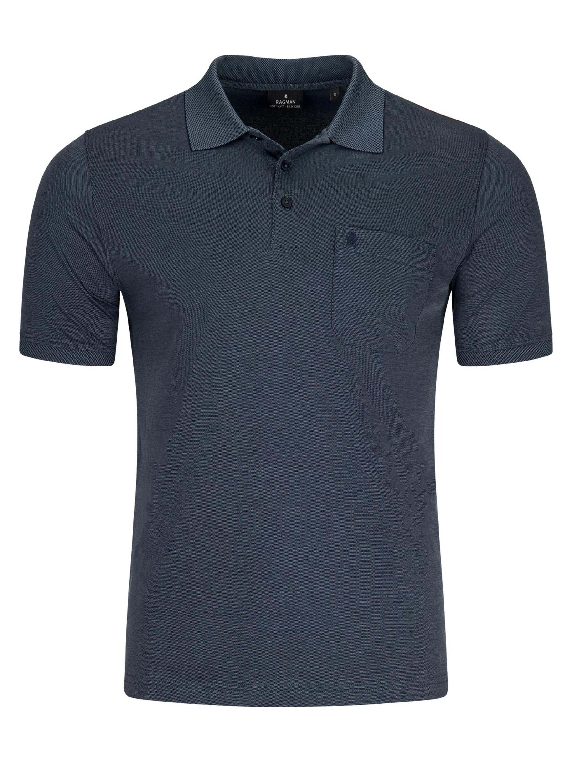 Ragman Shirt 'Basic' in Mottled blue, Item view