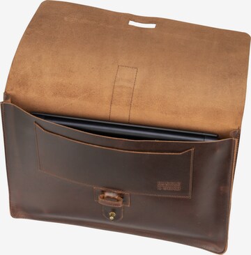 Buckle & Seam Laptop Bag 'Aspen' in Brown