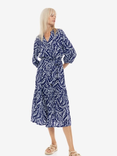Pink Label Vestido de verano 'BEACHWEAR LONG BLUE PALM' en 36 en azul, Vista del producto