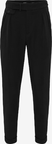 Antioch Slim fit Pleat-front trousers in Black: front