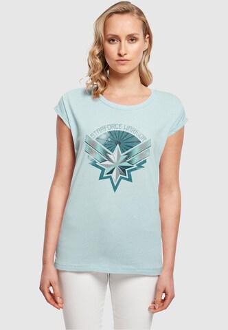 ABSOLUTE CULT Shirt 'Captain Marvel - Starforce Warrior' in Blue: front