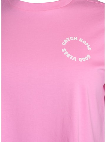 Zizzi T-Shirt 'Emonas' in Pink
