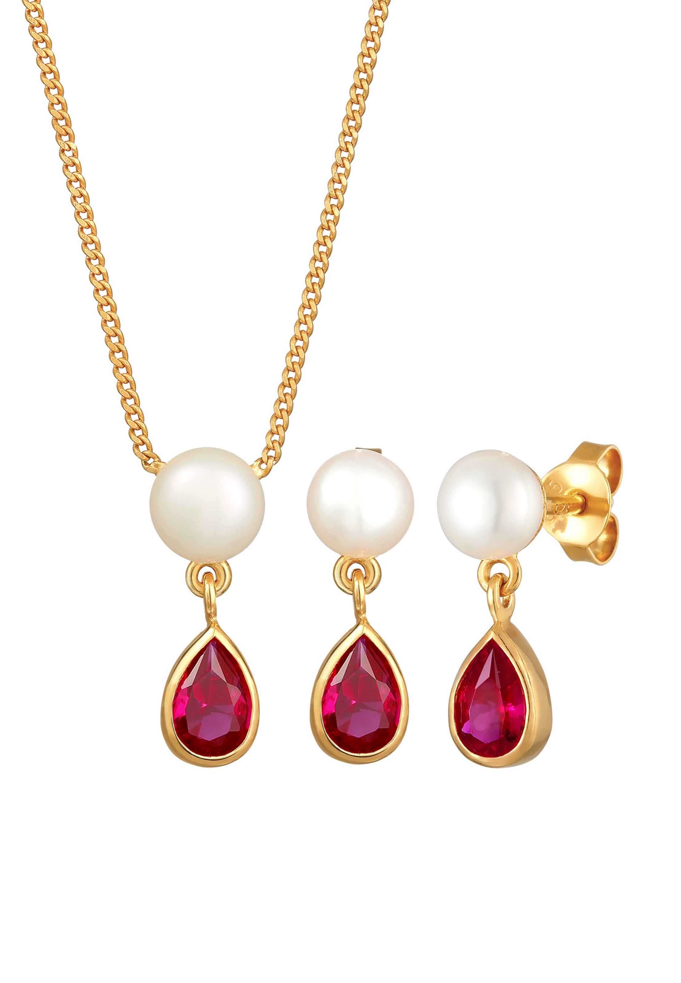 ELLI PREMIUM Sieraden set in Goud: voorkant