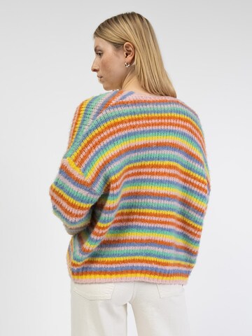 BROKE + SCHÖN Knit Cardigan 'Strickjacke in Regenbogenfarben' in Orange