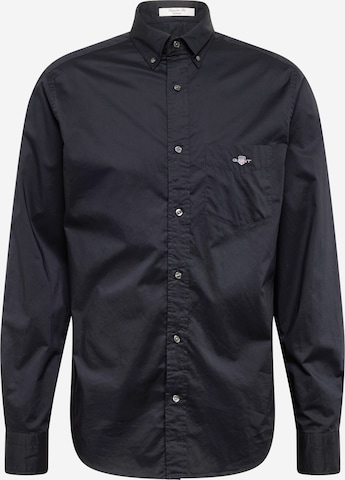 GANT Regular fit Button Up Shirt in Black: front