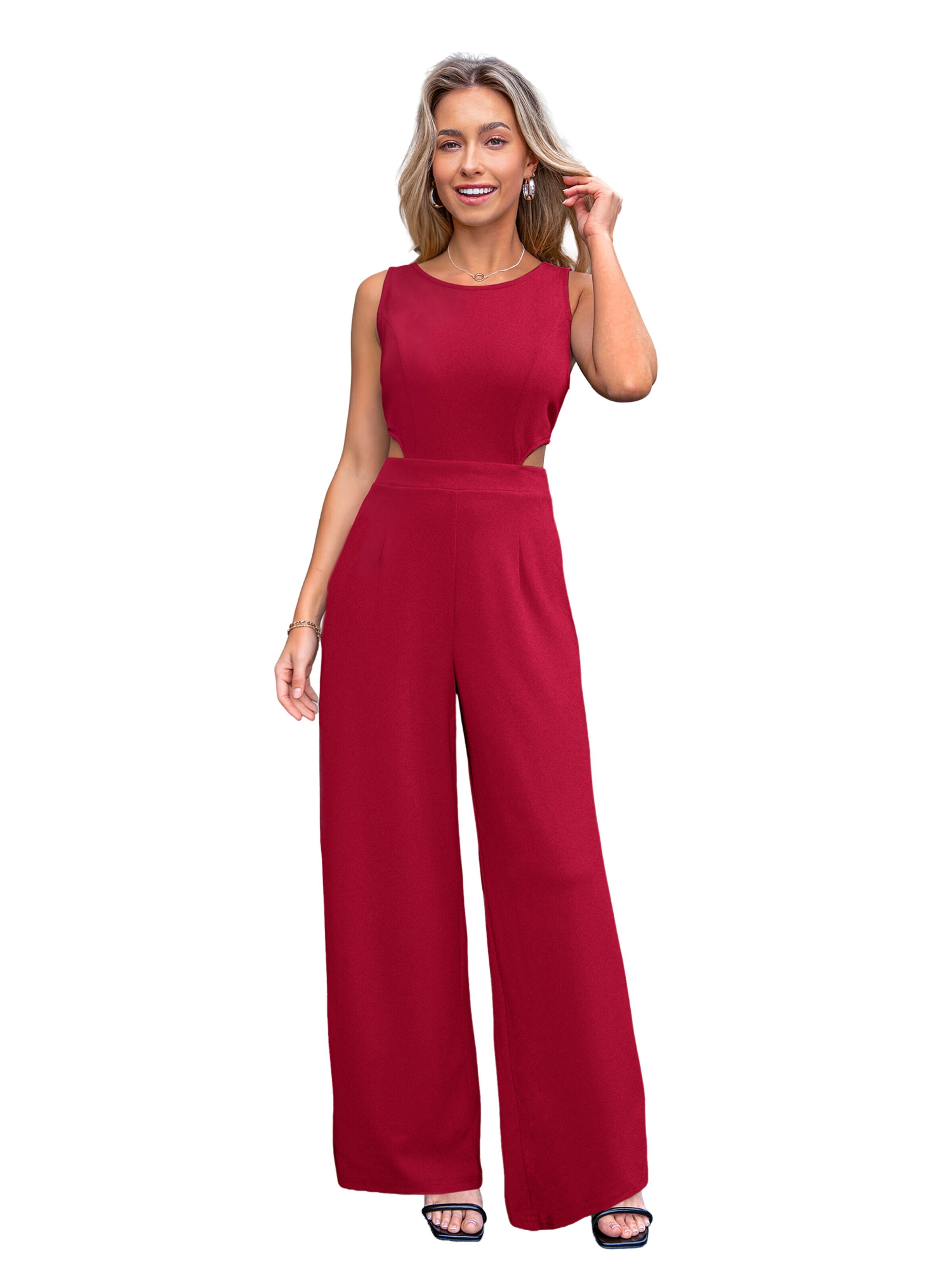 Cupshe Jumpsuit 'sleeveless' in Red: front