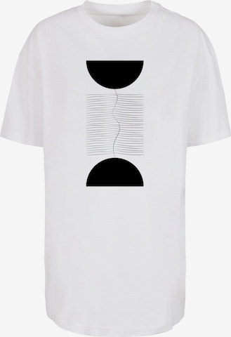 Merchcode T-Shirt 'Abstract Lines' in Weiß: Vorderseite