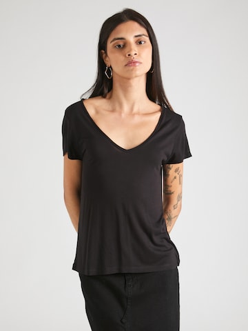 Lindex قميص 'Vita' بلون أسود: الأمام