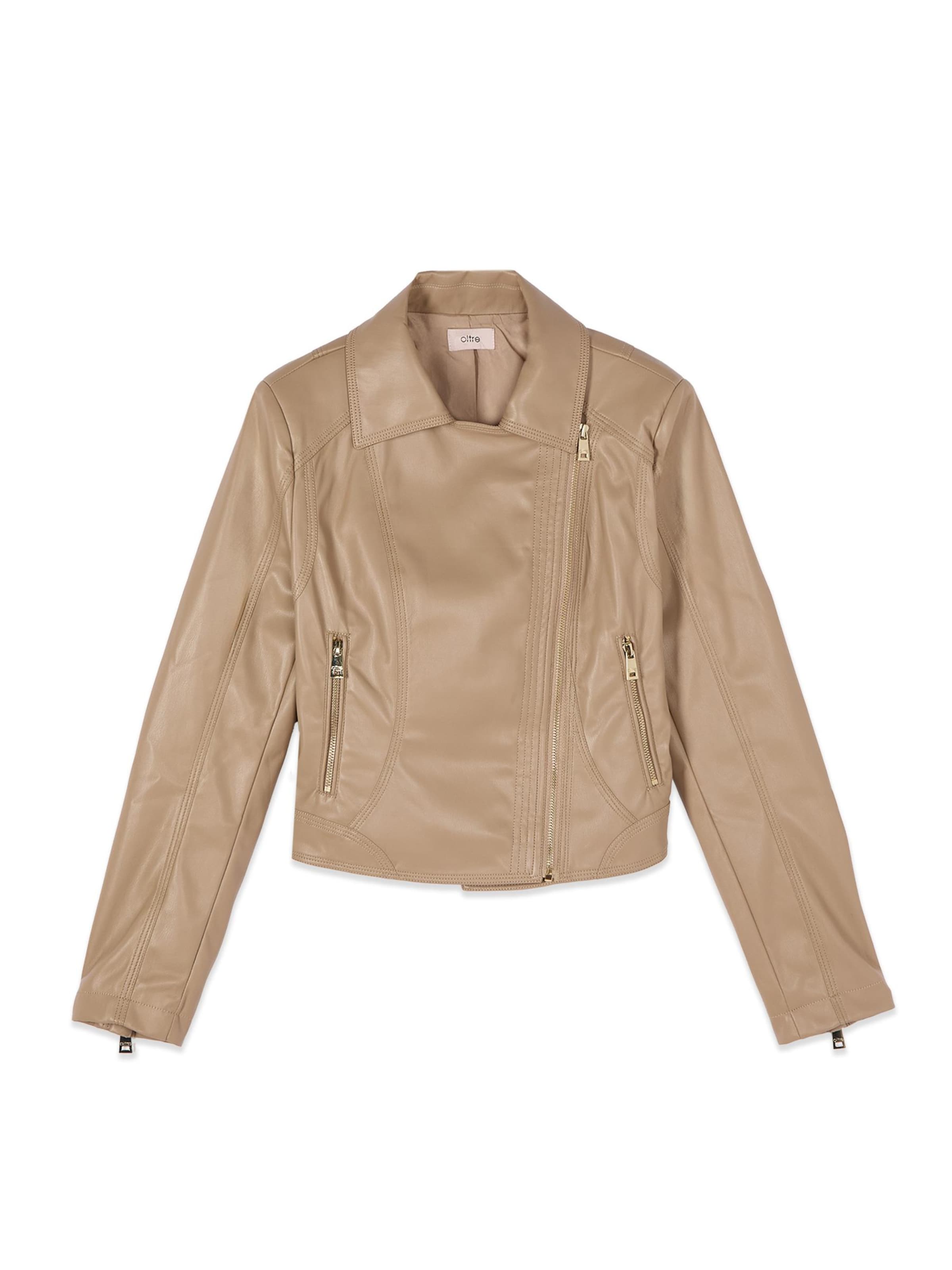 Giacca di mezza stagione di oltre in beige: frontale