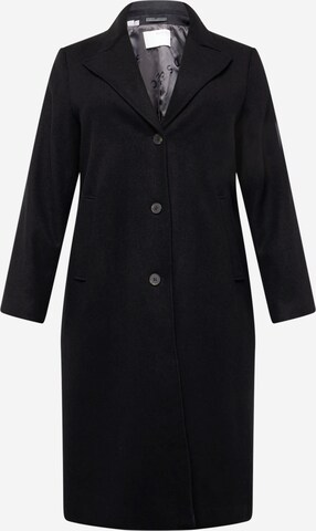 Selected Femme Curve Between-seasons coat 'ALMA' in Black: front