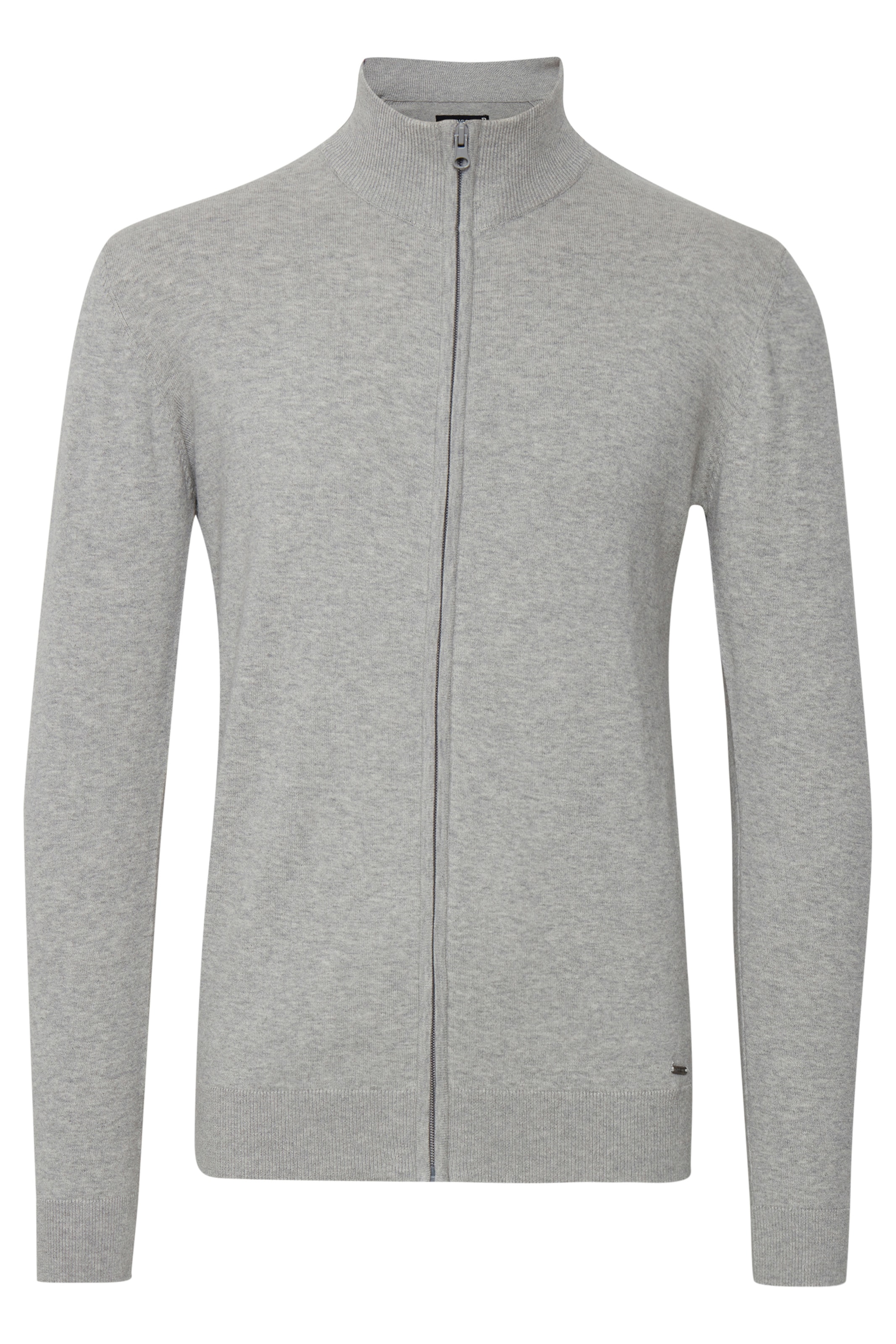 INDICODE JEANS Strickjacke 'Badi' in Grau: Vorderseite